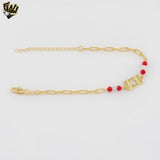 (1-0558) Gold Laminate - 3.5mm Paper Clip Canada Bracelet - 7" - BGF