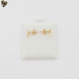 (1-1108-5) Gold Laminate - Mini Palm Tree Stud Earrings - BGF