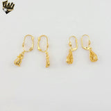 (1-1184) Gold Laminate - Long Earrings - BGO