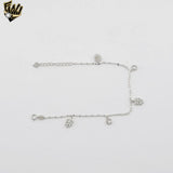 (2-0435) 925 Sterling Silver - Leaves Charms Bracelet.
