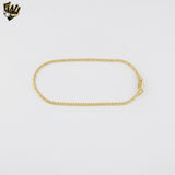 (1-0093) Gold Laminate - 2.5mm Flat Link Anklet - 10" - BGF