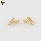 (1-1205-9) Gold Laminate - Triangle Wavy Stud Earrings - BGF