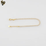 (1-0507-1) Gold Laminate - 3mm Tennis Tear drop Bracelet - BGF - 6"