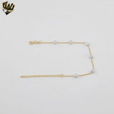 (1-0731-2) Gold Laminate - Heart Pearl Bracelet - 7" - BGF