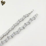 (1-6118) Gold Laminate - Princess Cut Tennis Necklace.