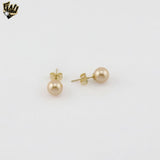 (MSET-53) Gold Laminate - 8mm Champagne Mallorca Pearls Set.