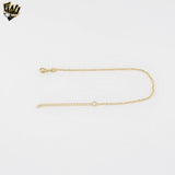 (1-0452) Gold Laminate - 1.5mm Rolo Link Carved Bracelet - BGF- 7"