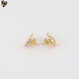 (1-1246-1) Gold Laminate - Irregular Zircon Stud Earrings - BGF