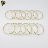 (1-4013) Gold Laminate - 4mm Three Tones Bangles - Dozen - BGO