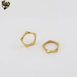 (4-0008-1) Stainless Steel - Star Band Ring.