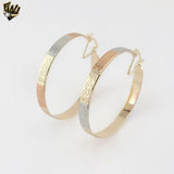 (1-2783) Gold Laminate - Three Tone Hoops - BGO