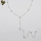 (4-7043) Stainless Steel - Tie Zircon Stars Necklace - 16"