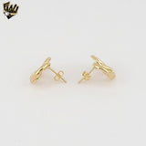 (1-1207-1) Gold Laminate - Heart Shape Stud Earrings - BGF