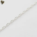 (2-0344) 925 Sterling Silver -4.5mm Anchor Link Bracelet -8"