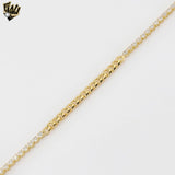 (1-6281-1) Gold Laminate - Zircon Curb Link Necklace - BGF - 15.5"