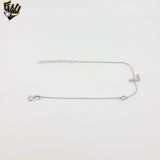 (2-0320) 925 Sterling Silver - 1mm Zircon Letter Bracelet.