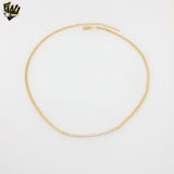 (1-6281) Gold Laminate - Zircon Curb Link Necklace - BGF - 16"