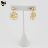 (4-2150) Stainless Steel - Tree of Life Dangling Earrings.