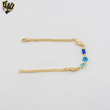 (1-0651) Gold Laminate - 3mm Curb Link Elephants Bracelet - BGF