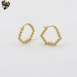 (4-2242-1) Stainless Steel - Geometric Balls Hoops.