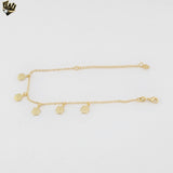 (1-0633) Gold Laminate - Multi Flowers Charms Bracelet - 6.5" - BGF