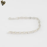 (2-0372) 925 Sterling Silver - 6mm Flat Mariner Bracelet - 7.5"