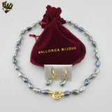 (MSET-27) Gold Laminate - 8mm Mallorca Pearls Set.