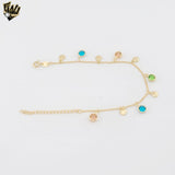 (1-0550) Gold Laminate - Multicolor Charms Bracelet - BGF