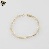 (1-0524) Laminado de oro - Pulsera Mariner Link Evil Eye de 3,5 mm - 7,5" - BGF