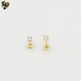 (1-1137-2) Gold Laminate - Mini Zircon Stud Earrings - BGF