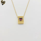 (4-7070) Stainless Steel - 1mm Rolo Heart Pendant Necklace - 16".