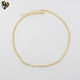(1-6057) Collar tricolor laminado en oro - BGF