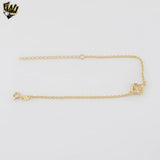 (1-0588) Laminado de oro - Pulsera de elefantes con eslabones Rolo de 3 mm - 7" - BGF