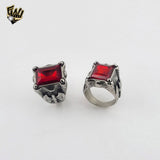 (4-0024-2) Stainless Steel - Oxidized Zircon Men Ring.