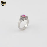 (2-5089-1) 925 Sterling Silver - Pink Stone Ring