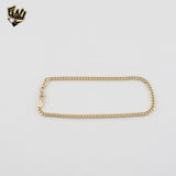(1-0030) Gold Laminate - 3.5mm Curb Link Anklet - 10" - BGO