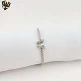(2-0439) 925 Sterling Silver - Zircon Butterfly Bracelet.