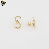 (1-1206-6) Gold Laminate - Letter S Shape Earrings - BGF