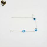 (2-0426) 925 Sterling Silver - 3mm Rolo Link Eye Bracelet.