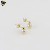 (1-1032-3) Gold Laminate -7mm Pearl Earrings - BGF