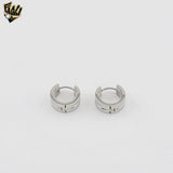 (4-2141) Stainless Steel - Zircon Hoops. (Copy)