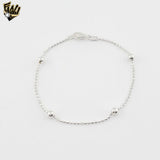 (2-0303) 925 Sterling Silver - Combined Balls Bracelet - 7"