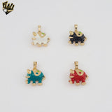 (1-2461-3) Gold Laminate- Elephants Pendants - BGO