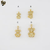 (1-2427) Gold Laminate - Teddy Bear Pendants - BGO