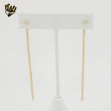 (1-1242-12) Gold Laminate - Tennis Dangling Earrings - BGF