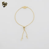 (MBRA-25-8) Gold Laminate - Guadalupe Virgin Adjustable Bracelet - BGF