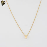 (1-6121) Gold Laminate - 1mm Box Link Drop Necklace - BGF