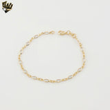 (1-0717) Gold Laminate - Oval Zircon Bracelet - 7"- BGF