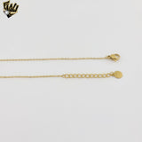 (4-7070) Stainless Steel - 1mm Rolo Heart Pendant Necklace - 16".