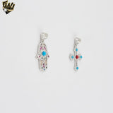 (2-1156) 925 Sterling Silver - Multicolor Religious Pendants.
